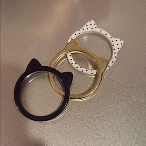 Cat Ear bracelet Set - Black, Gold, and White